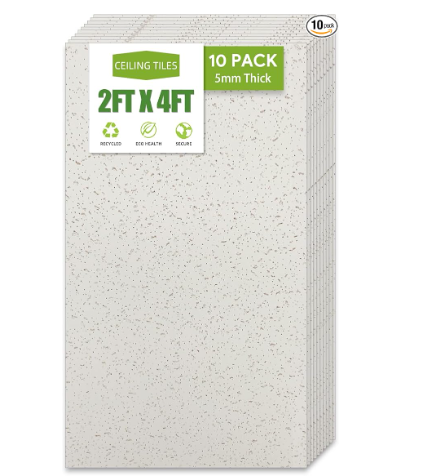 2ft x 4ft Printed Pro Ceiling Tile Drop Ceiling Tiles 24 x 48in. Waterproof, Washable and Fire-Rated - Reusable - High-Grade PVC