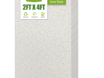 2ft x 4ft Printed Pro Ceiling Tile Drop Ceiling Tiles 24 x 48in. Waterproof, Washable and Fire-Rated - Reusable - High-Grade PVC