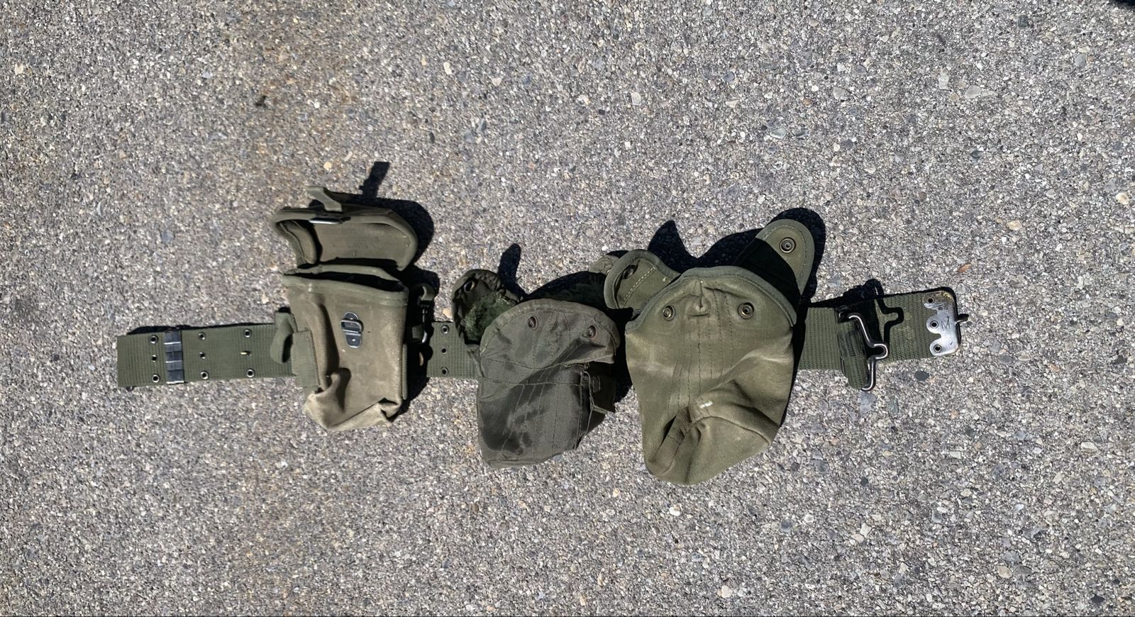 vintage U.S. Military  web belt With M1956 Ammo Pouch Canteen Pouch Vietnam