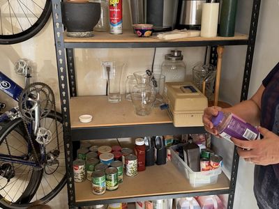 Two shelves- Used 5-Shelf Metal & Wood Garage Storage Rack - Heavy Duty, Adjustable Shelving