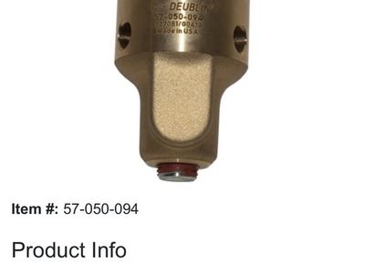 Deublin 050-002030 Rotating Union G 3/8" RH, 3/8" NPT Monoflow/Duoflow Radial Housing