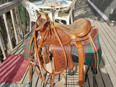 Pony Saddle-12" seat. Sale includes bridle, pad, cinch and saddle stand.