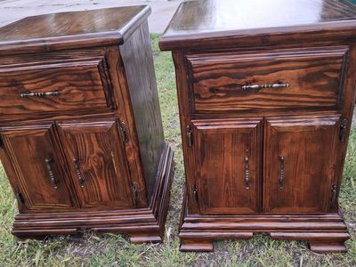 2 extra tall all wood night stand/dark walnut