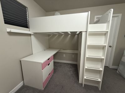 IKEA loft twin bed frame and desk