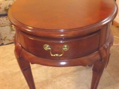 Coffee table and end tables.