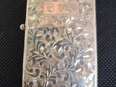 Vintage Engraved Floral Stirling Silver Flip Top Lighter