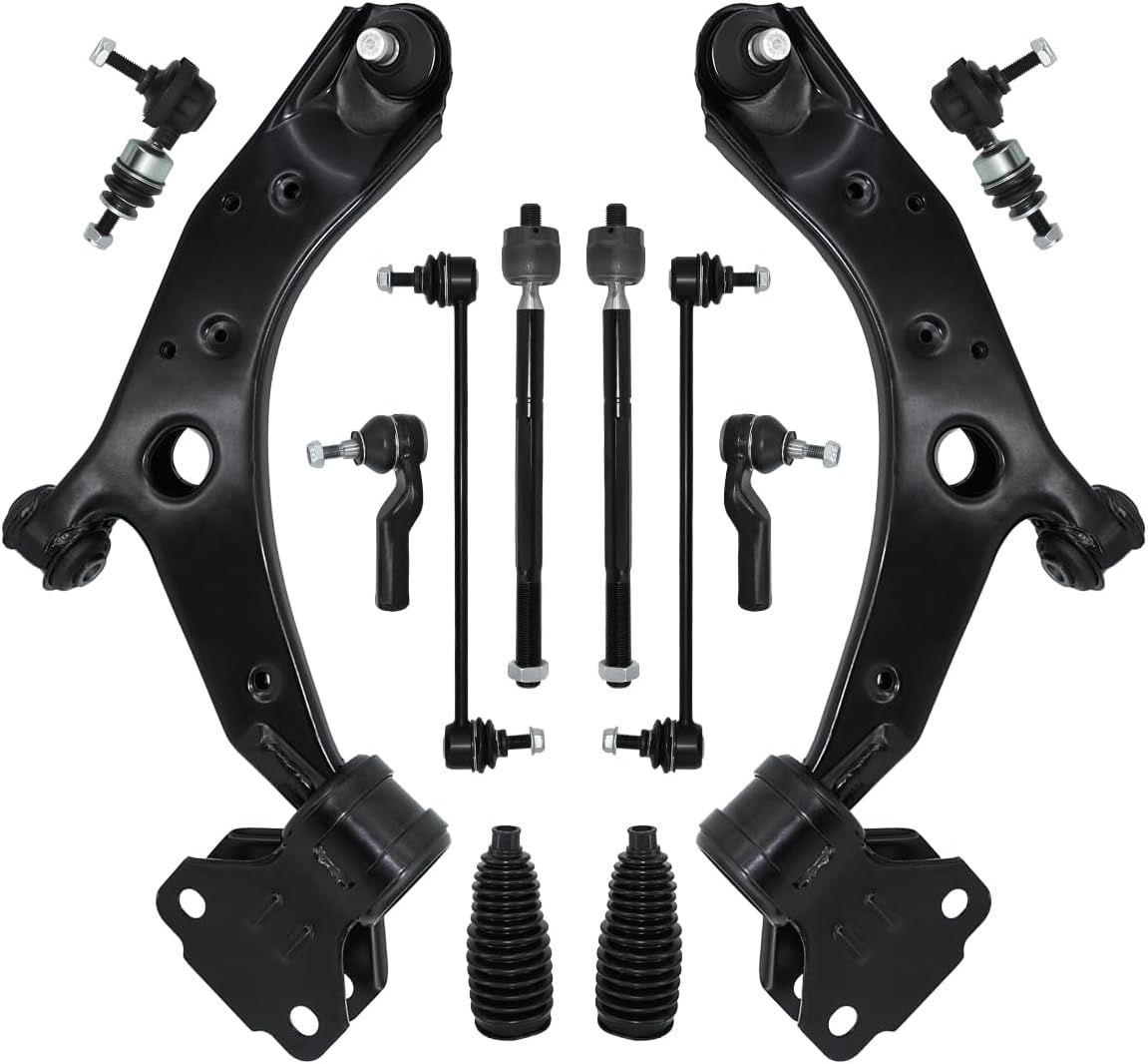 2010-2013 Mazda 3 Front Lower Control Arms w/ Ball Joint, Sway Bar Link, Inner/Outer Tie Rods
