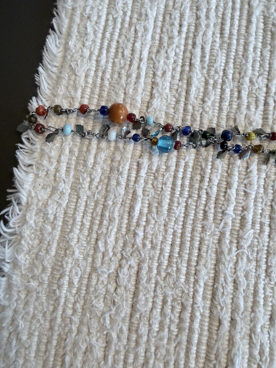 Handmade Multi-Gemstone Beaded Necklace & Sterling Silver Feather Earrings Set