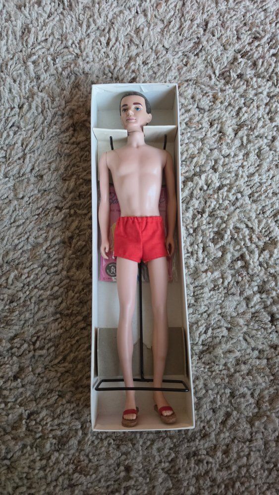 Vintage 1961 Mattel Ken Doll #750 - Barbie's Boyfriend w/ Original Box & Stand