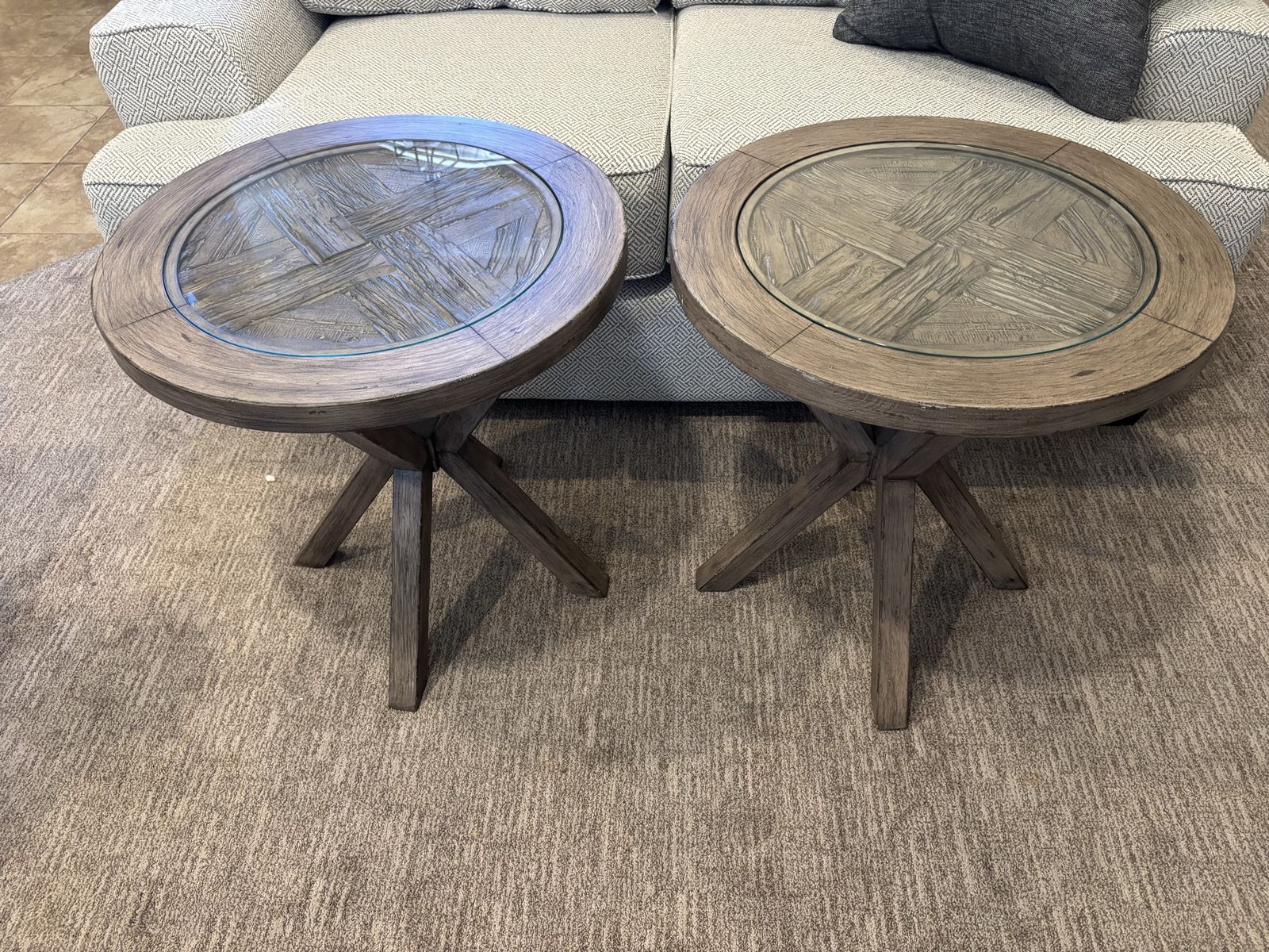 Gray end tables