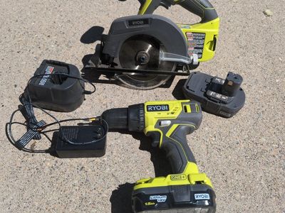 Ryobi ONE+ 18V Cordless Drill (P215) and Circular Saw Combo Kit with Batteries and Charger