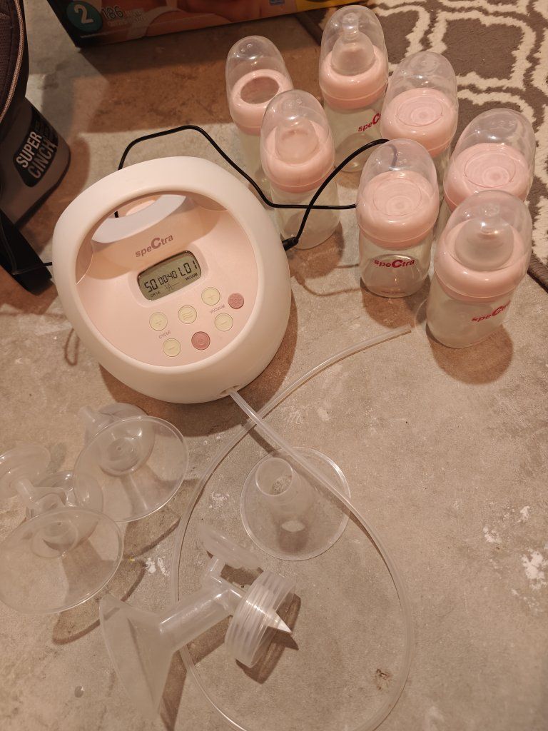 Spectra S1 Plus Portable Breast Pump with Accessories & Bottles