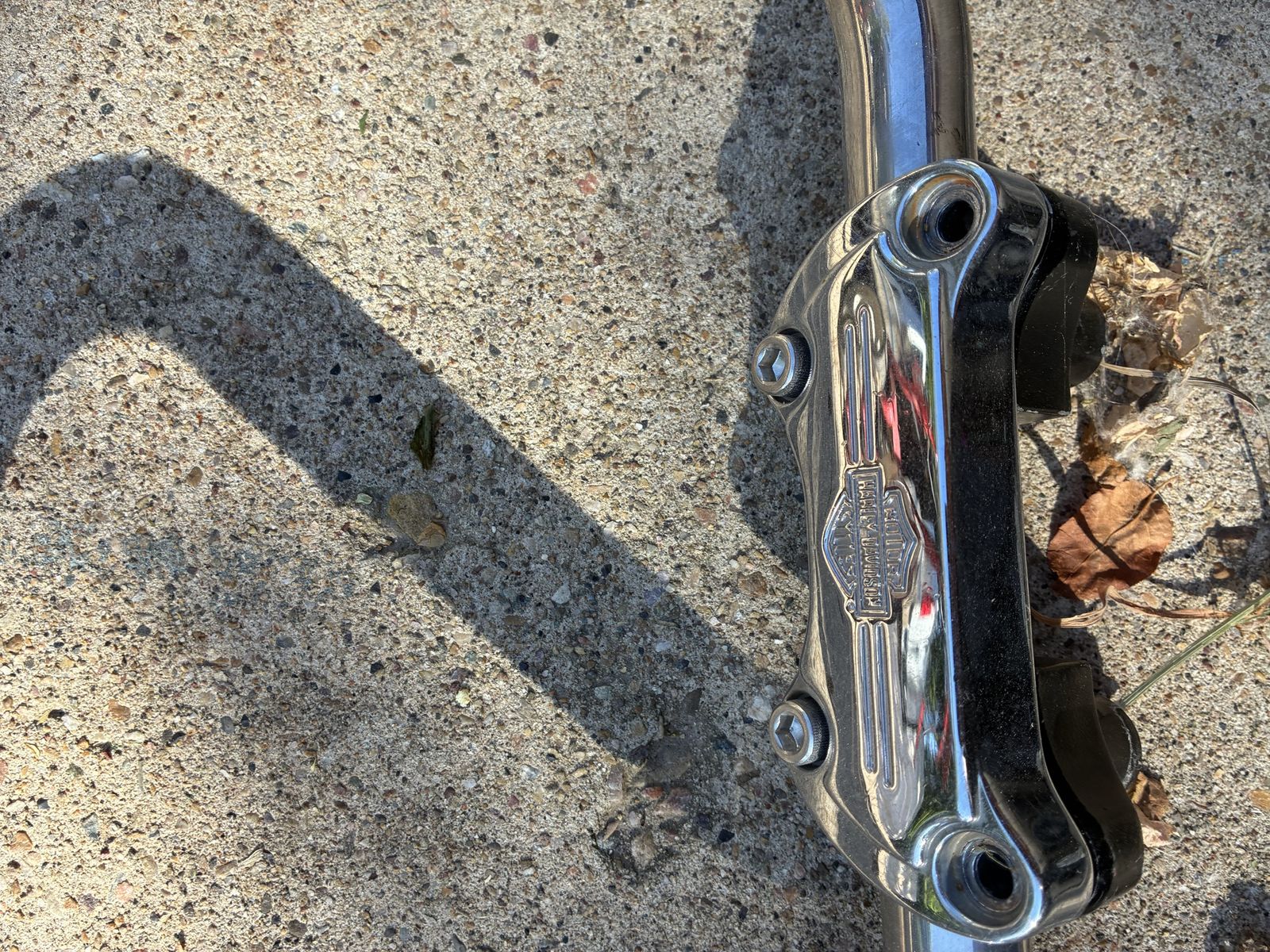 Motorcycle handlebars and Harley Davidson clamps.