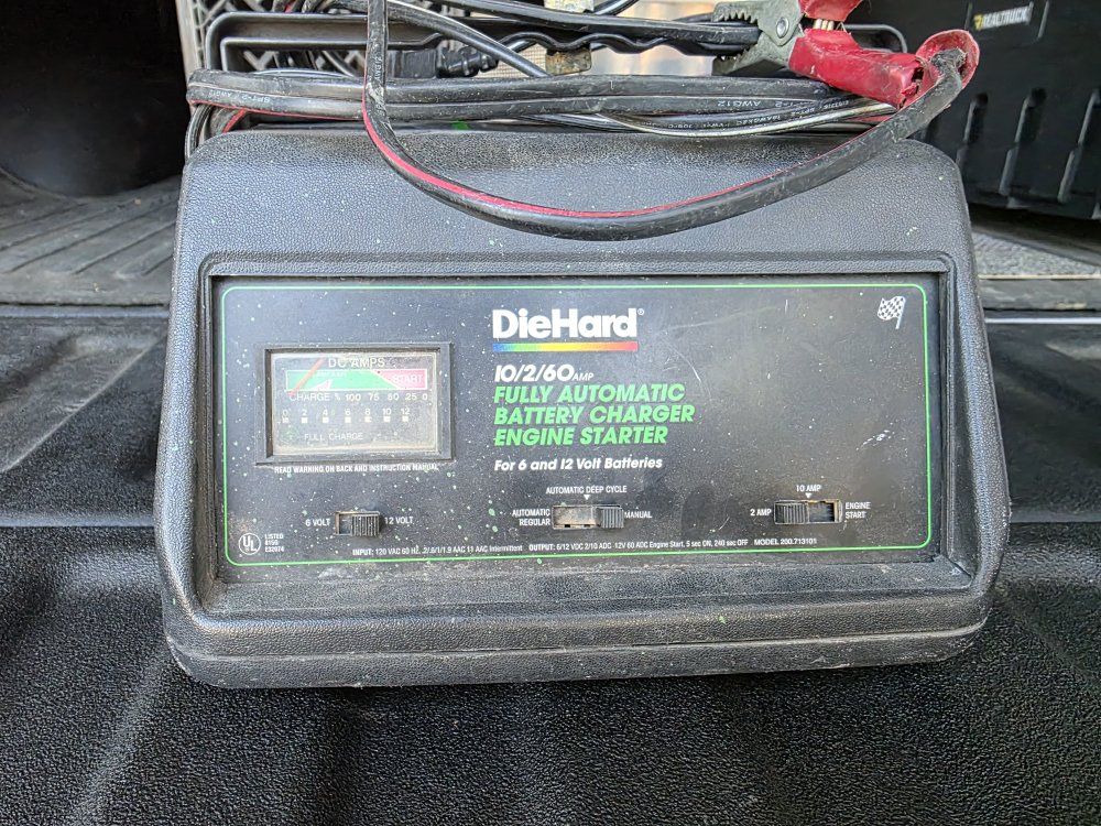 manual and auto DieHard 10/2/60 Amp Fully Automatic Battery Charger Engine Starter 6V 12V