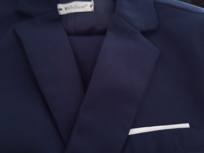 Men's warehouse 3 piece suit navy blue new formal business wedding wehilion brand size 36/30