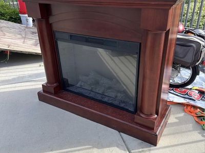 Nice Electric Fireplace Mantel Combo — Great for Living Room, Bedroom, Office