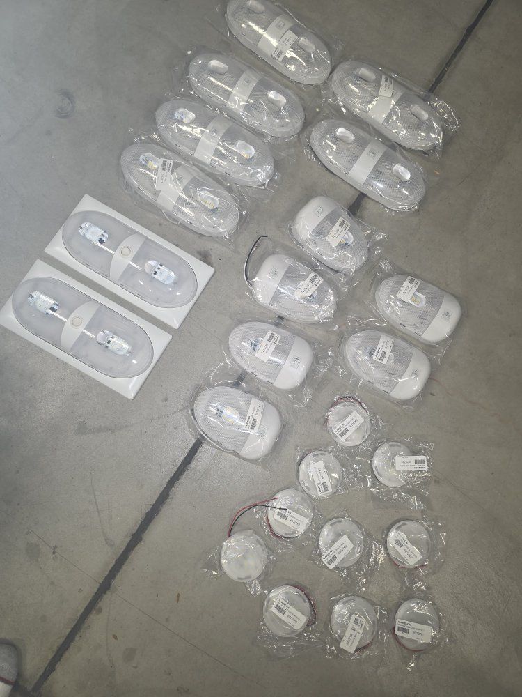 Unbranded LED Ceiling Lights - Single & Double Fixtures w/ Switch - White (New)