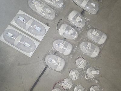 Unbranded LED Ceiling Lights - Single & Double Fixtures w/ Switch - White (New)