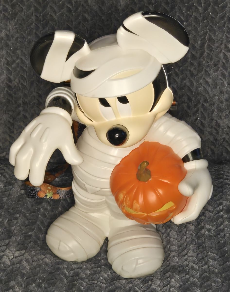 Disney Parks Mickey Mouse Mummy Pumpkin Halloween Popcorn Bucket 13”