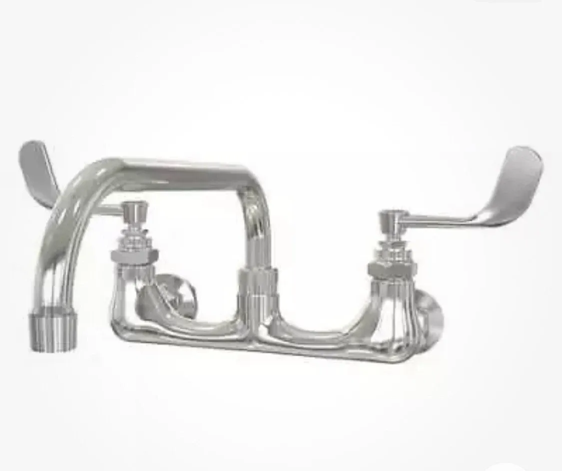 Sani-Lav 205.5 Manual 8" Mount, 2 Hole Low Arc Service Sink Faucet, Chrome