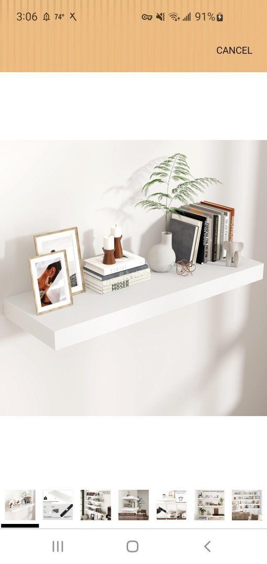White floating shelf