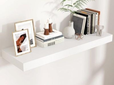White floating shelf