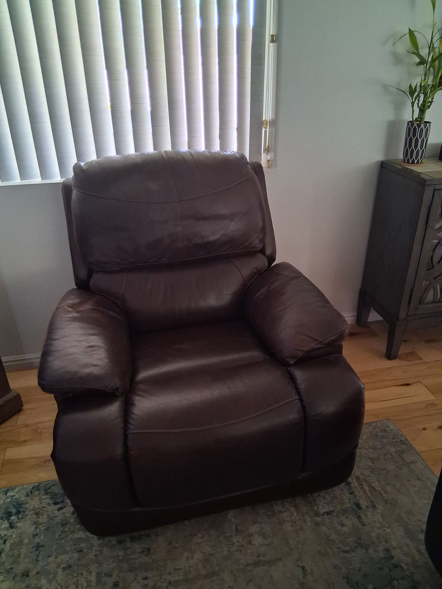 Leather rocker recliner