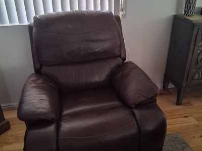 Leather rocker recliner