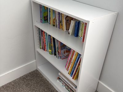 Small white bookshelf