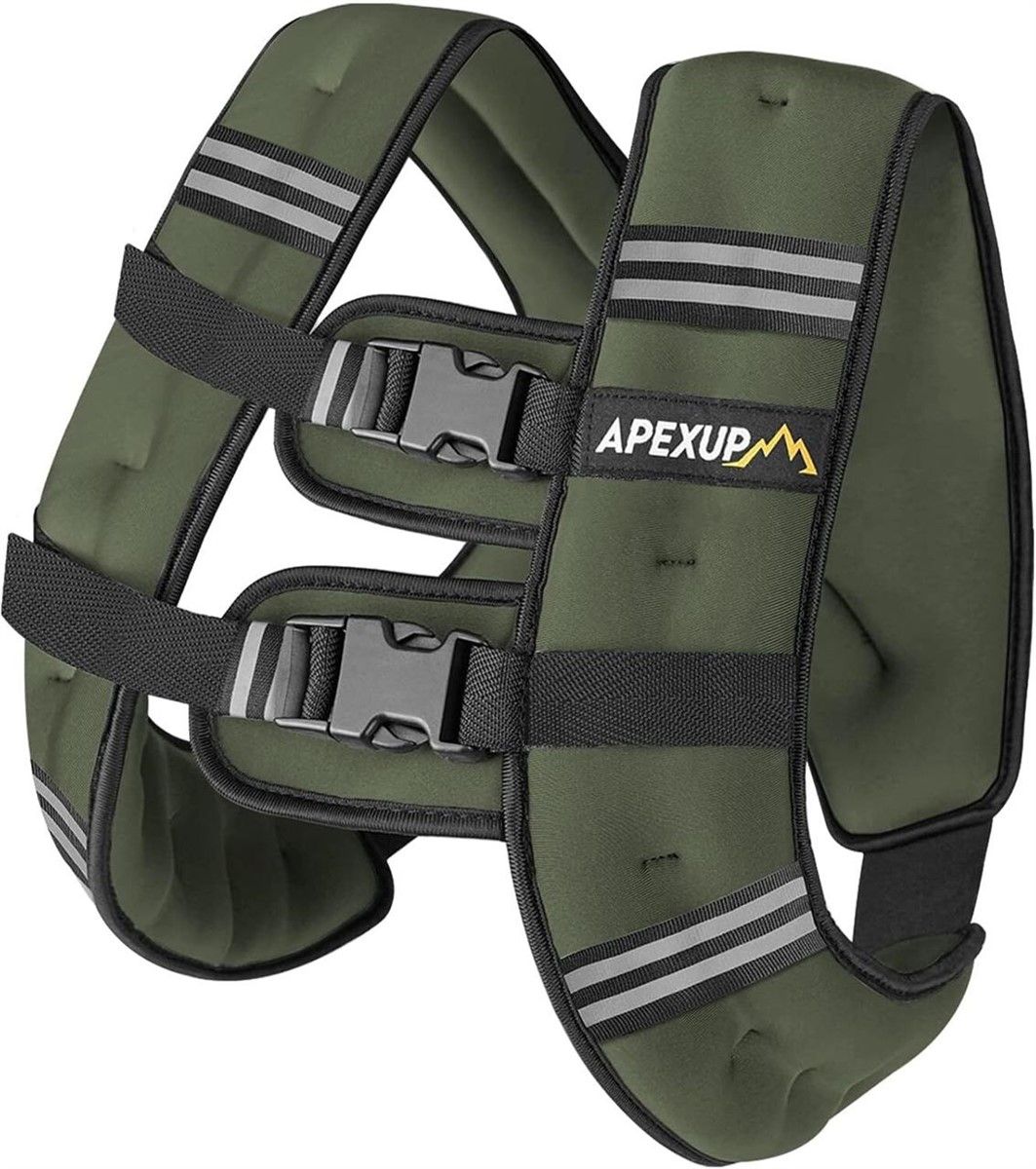 Weighted Vest 5lbs/10lbs/15lbs/20lbs/25lbs/30lbs Weights with Reflective Stripe, Workout Equipment for Strength Training Running