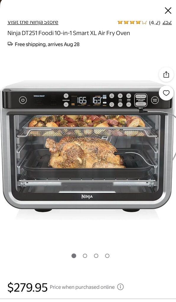 Ninja DT251 Foodi 10-in-1 Smart XL Air Frhy Oven
