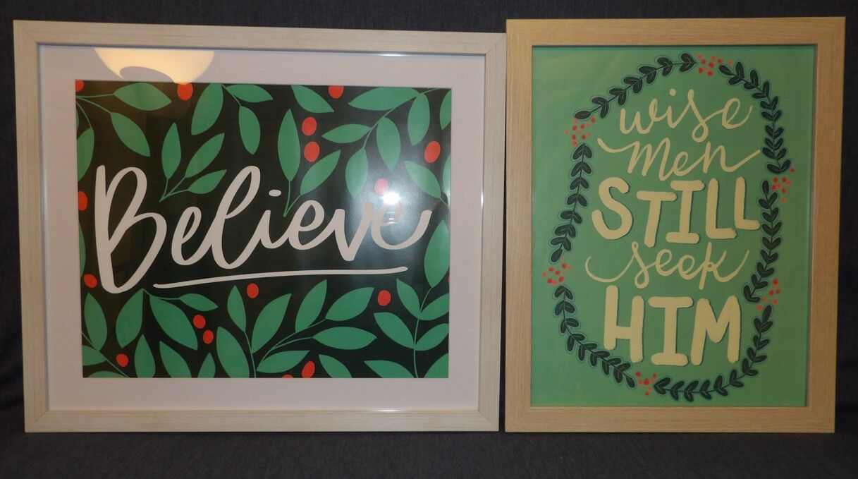 Christmas Holiday Framed Poster Art "Wise Men Still Seek Him" & "Believe"