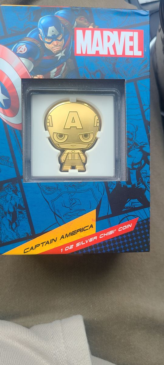 Captain America gold gilded 1oz silver coin coin