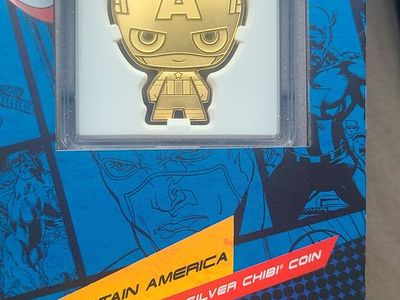 Captain America gold gilded 1oz silver coin coin