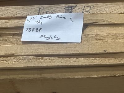 12' Knotty Pine 4/4 Lumber - 287 BF