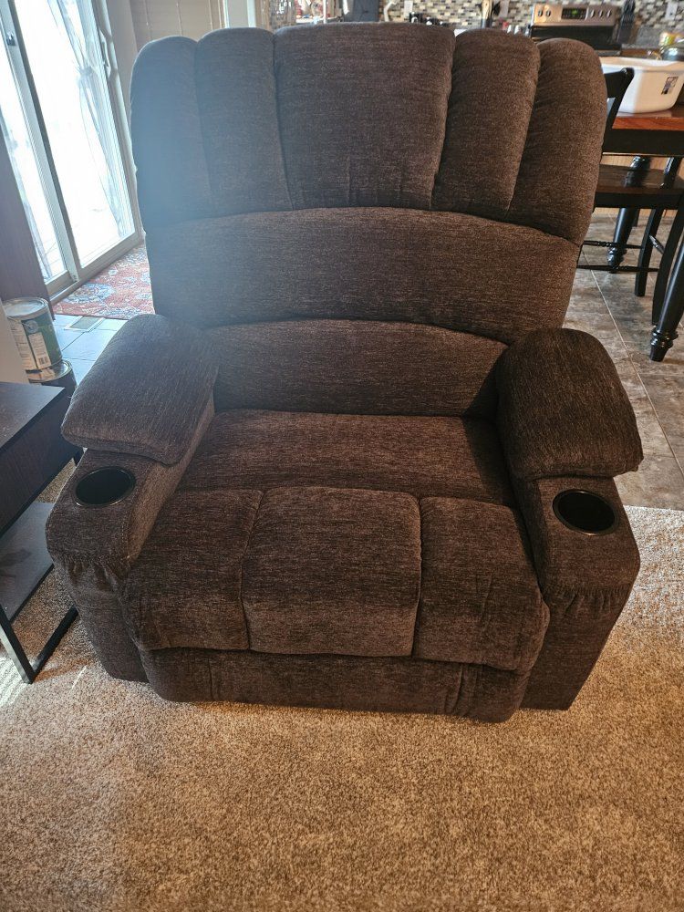 MCombo Oversize Dark Grey Power Lift Recliner Chair with Massage & Heat, Extended Footrest
