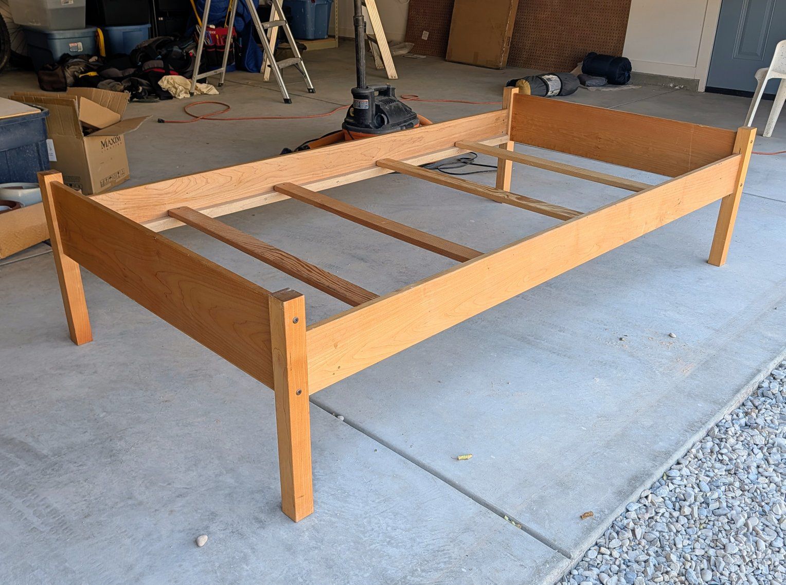 Twin Size Bed Frame - Natural Wood Finish