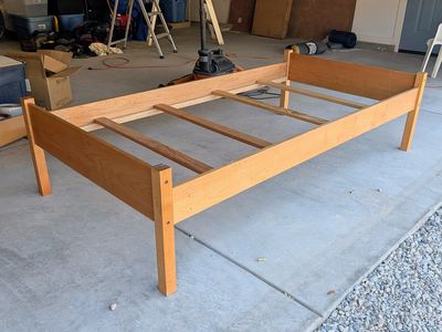 Twin Size Bed Frame - Natural Wood Finish