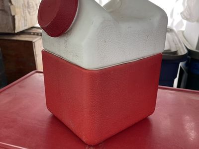 Vintage Red and White Insulated Water Jug Beverage Cooler Container