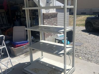 Sturdy Metal Garage Shelving Unit - 5 Shelves, 1 Sliding (46.5" W x 82.5" H)
