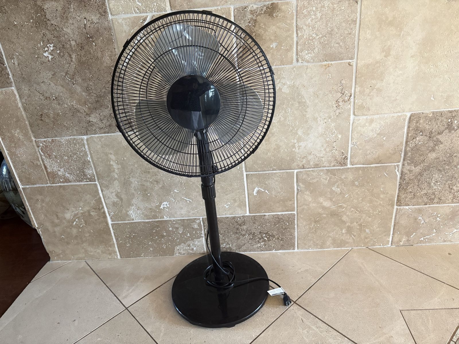 Black Oscillating Pedestal Stand Fan 3 Speeds