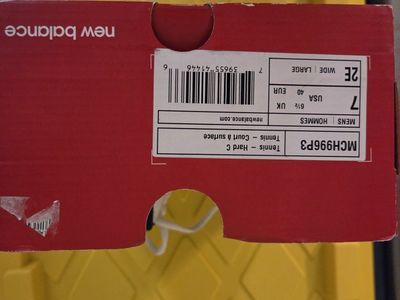New Balance MCH996P3 Men's Tennis Shoes - White, Size 7 (2E Wide)