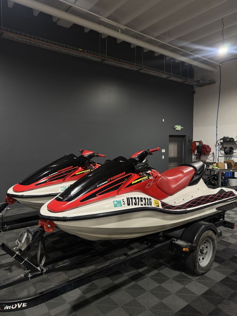 2002 Honda AquaTraxs F-12X Turbos 3 seaters (Pair) with Trailer
