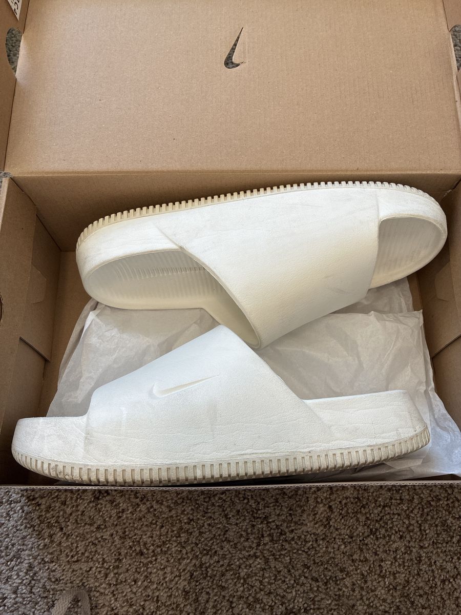 Nike White Slide Sandals - Women's Size 10 with Original Box