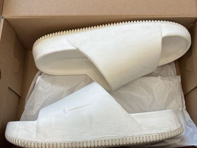 Nike White Slide Sandals - Women's Size 10 with Original Box