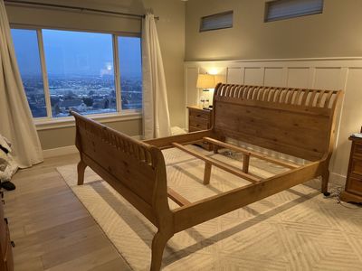 California King Sleigh Bed Frame - Solid Wood
