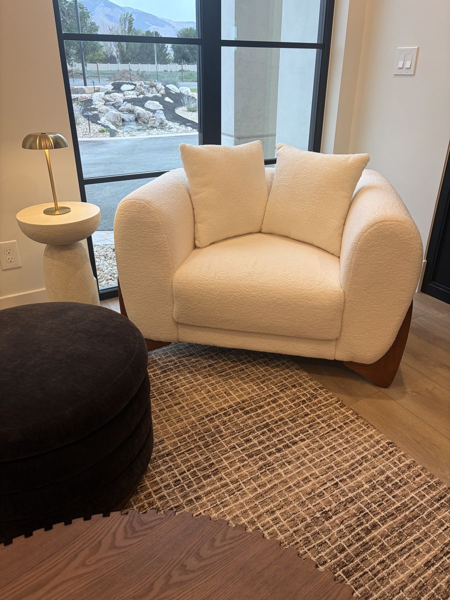 Boucle cream chair