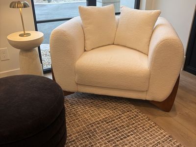 Boucle cream chair