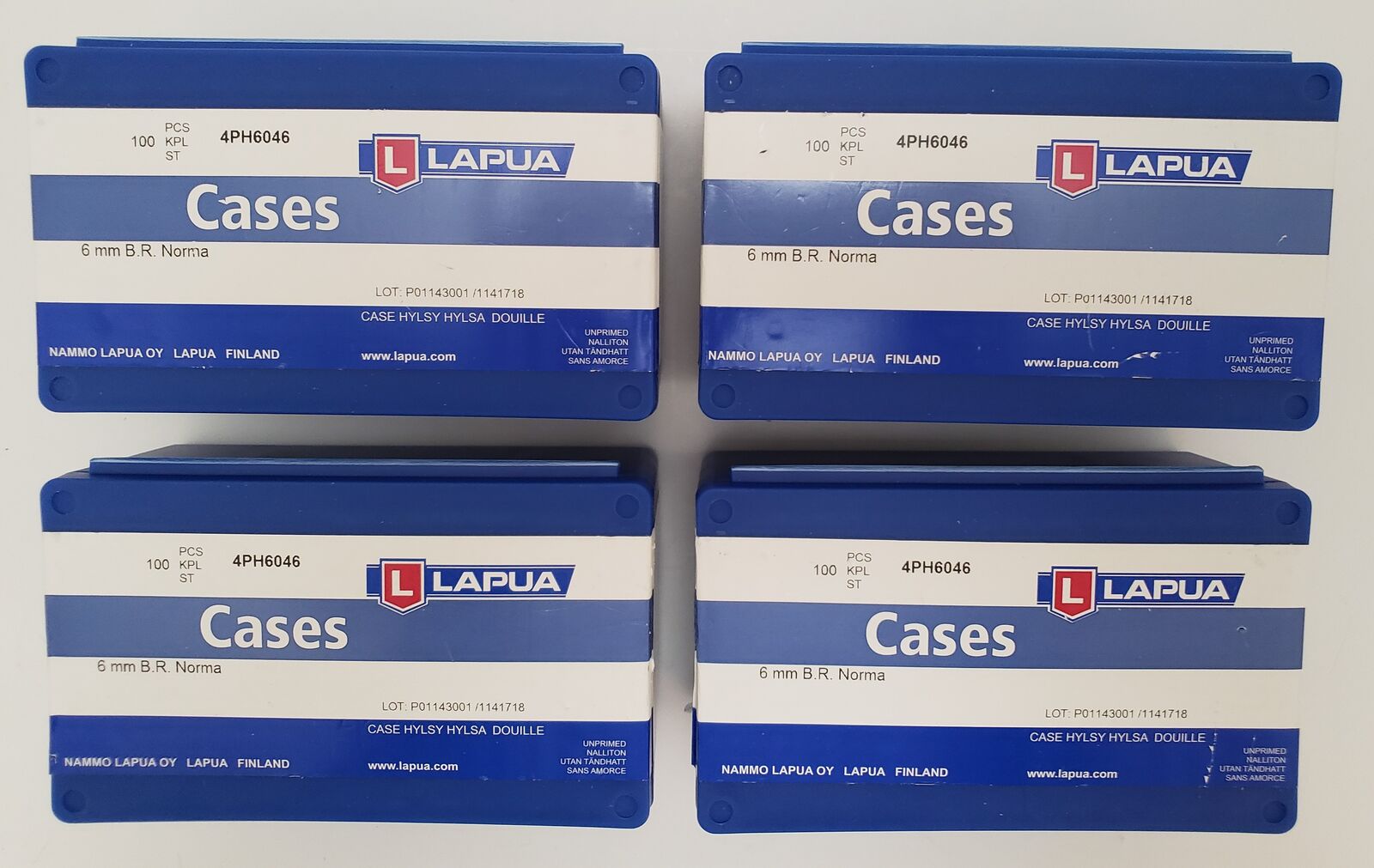 LAPUA 6mm BR Norma Brass 400pc Sealed Boxes Same Lot # 6BR Benchrest Bench Rest Precision Reloading