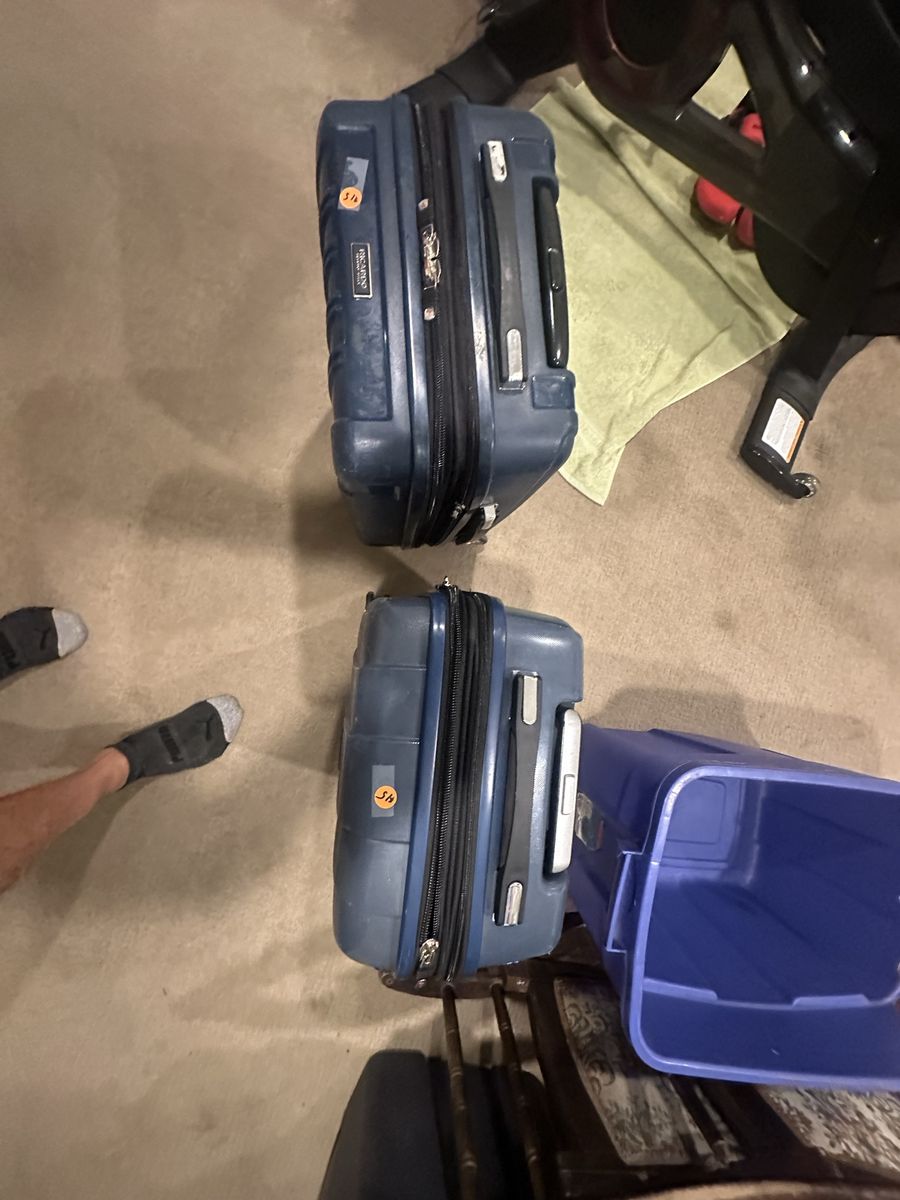 Protege Two Piece Blue Hardside Luggage Set, Carry-on & Checked Suitcases